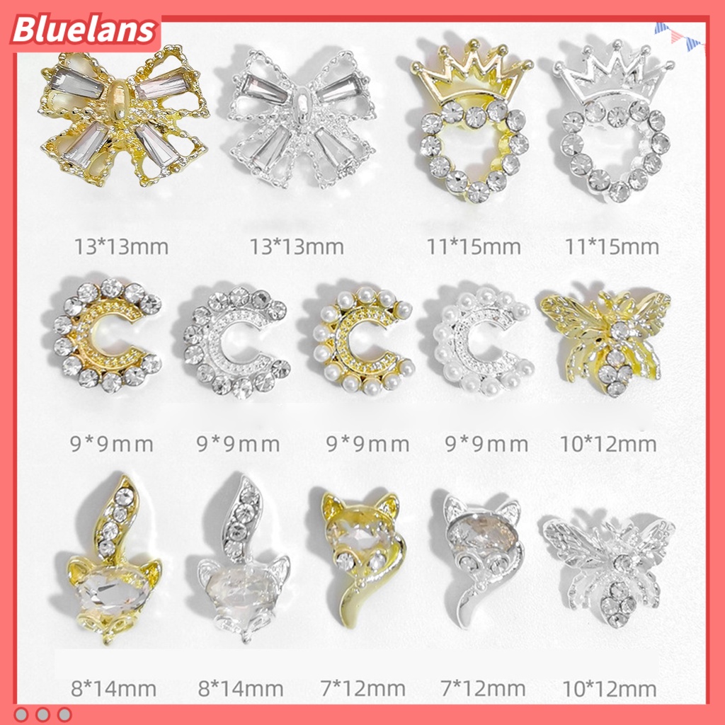 [BLM] Dekorasi Kuku Bentuk Kreatif Efek Visual Mengkilap Berkilau Desain Mutiara Imitasi Aplikasi Lebar Paduan Tahan Luntur 3D Nail Art Charms Manicure Jewelry Perlengkapan Kuku