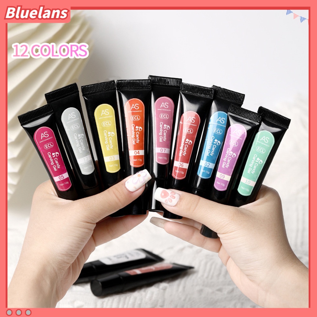 [BLM] 10g Nail Color Polish Wash-Free Finger Art Ukir Permen Warna Lukisan Gel 3D UV Art Polish Untuk Perempuan