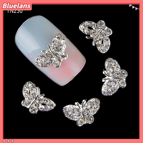 [BLM] 10pcs 3D Butterfly Shiny Rhinestone DIY Manicure Alloy Nail Art Tips Dekorasi