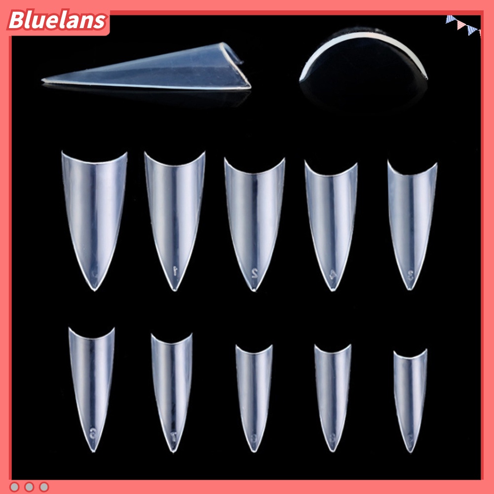 [BLM] 500pcs Tips Kuku Palsu Runcing Penutup Kuku Salon Rumah DIY Manicure Decor