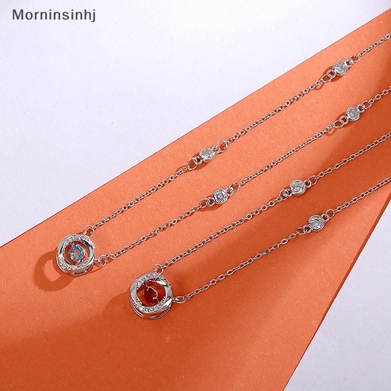 Mornin Kalung Liontin Kristal Hollow Fashion Korea Rantai Warna Silver Untuk Wanita Pernikahan Perhiasan Aesthetic id