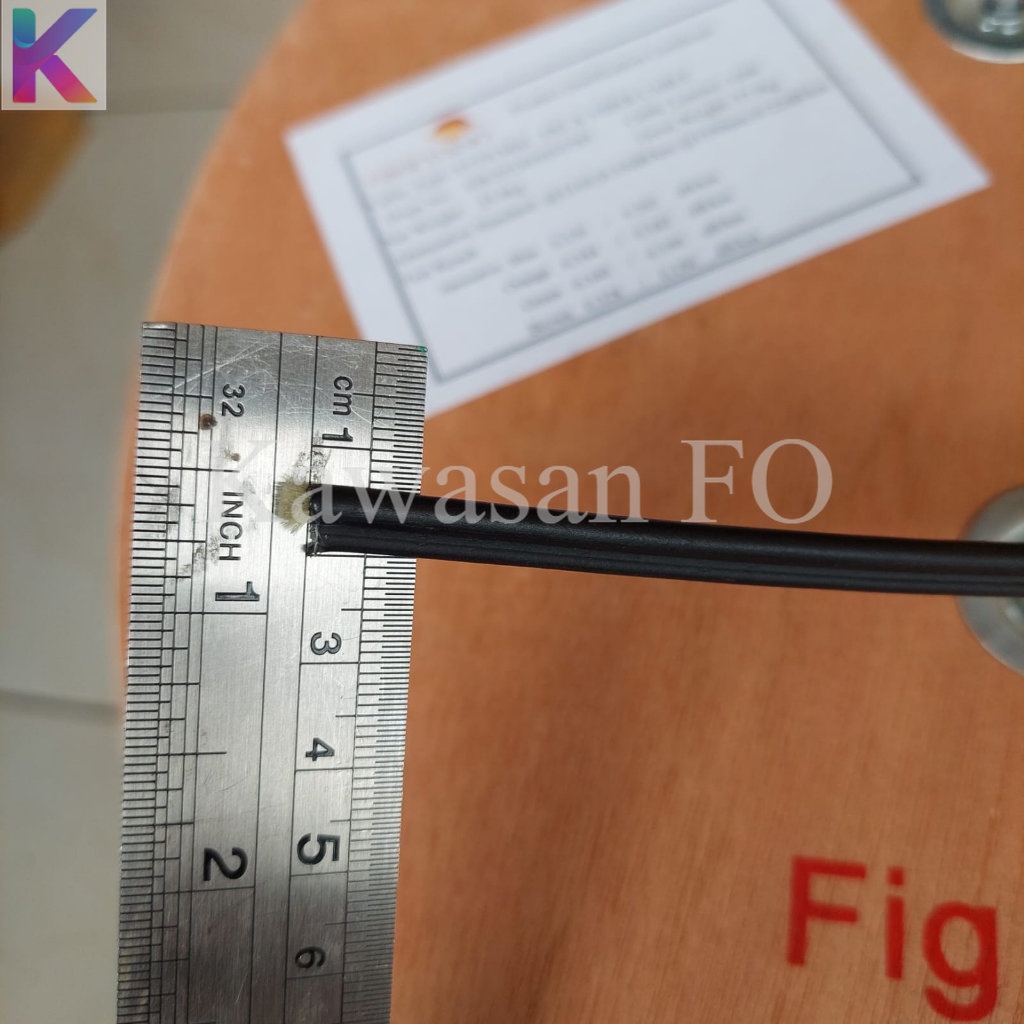 KU Mini 4 Core Fig8 /Kabel FO Bulat 4 Core Figure8 Panjang 1km Fiber Tekno