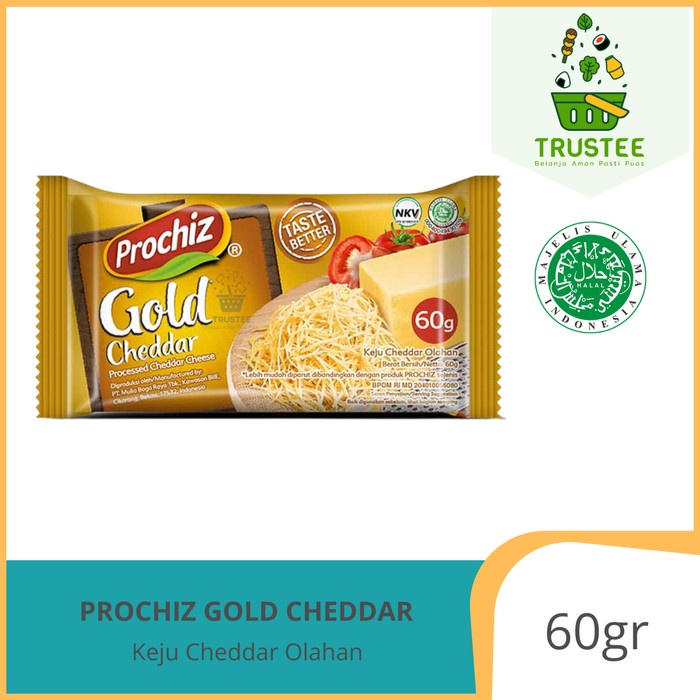 Prochiz Gold Keju Cheddar Cheese Olahan 60gr Halal