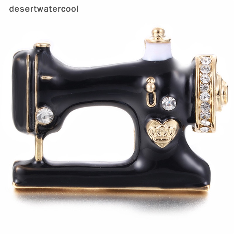 Deid Pin Bros Mesin Jahit Enamel Hitam Bros Kerah Syal Dekorasi Perhiasan Martijn