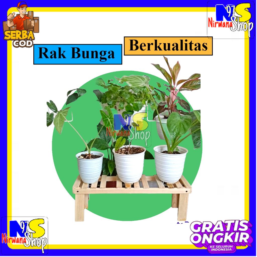 Standing pot bunga kayu jati belanda / STANDING POT / rak tanaman
