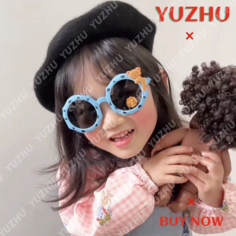 (YUZHU) Kacamata Hitam Poligonal Bintik Warna Permen Untuk Anak-Anak Kacamata Hitam Kartun Koala Bear Sunglasses Untuk Bayi