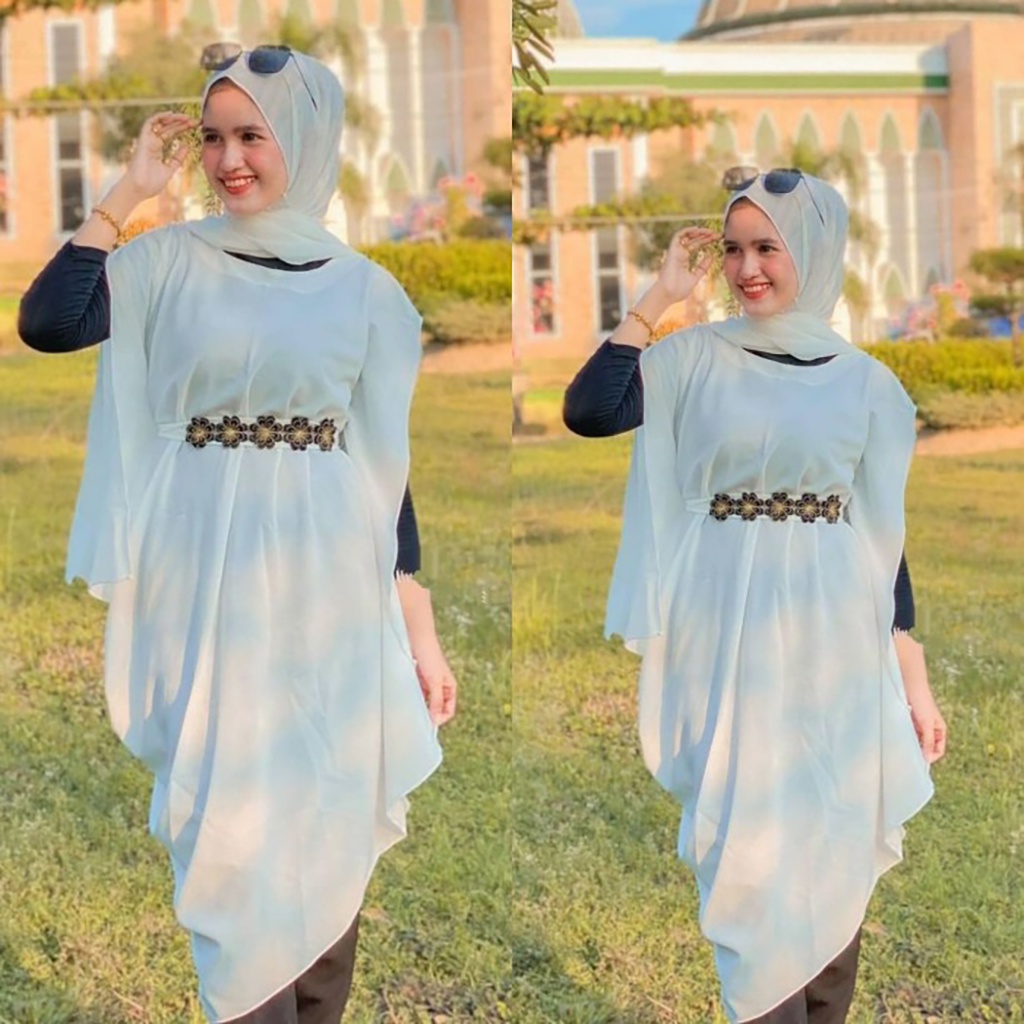 Gamis Outer Kekinian Kaftan Rinjani Atasan Wanita Terbaru