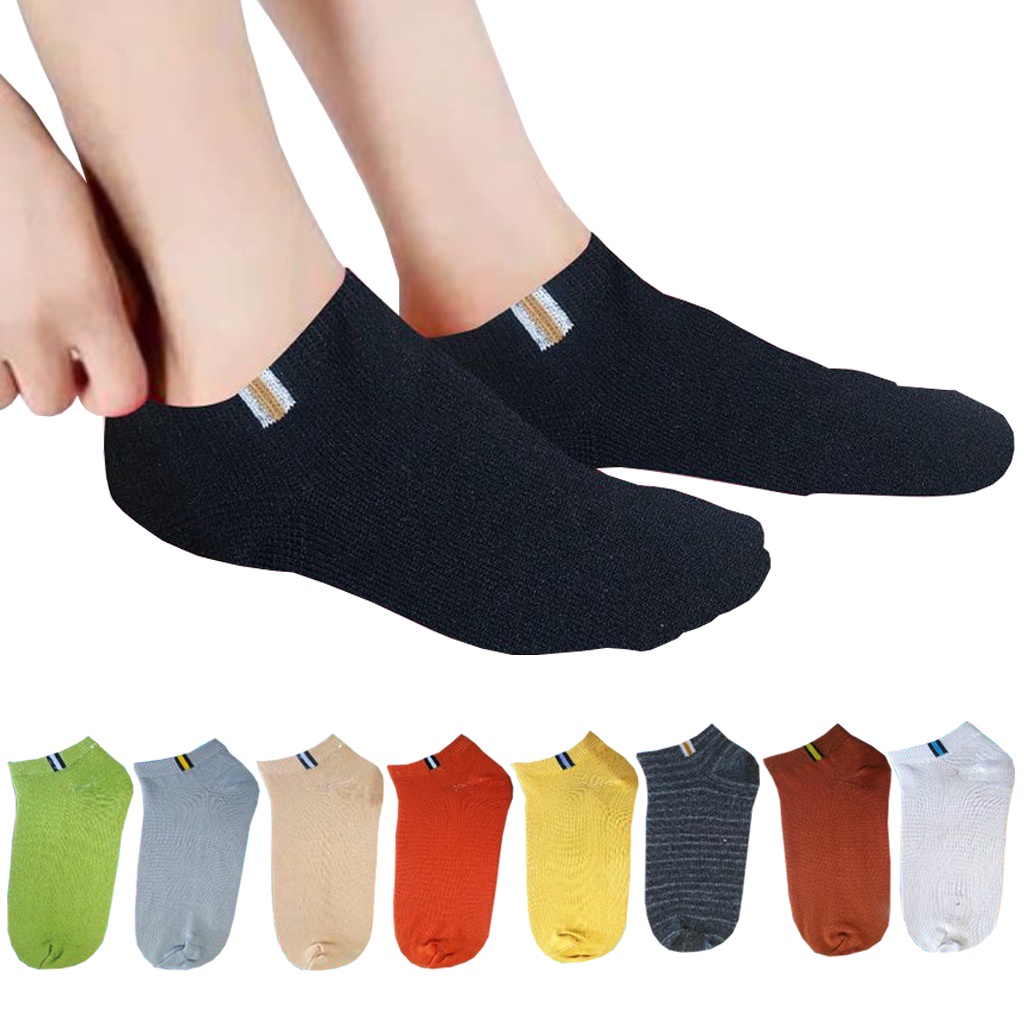 BRGUNIK Kaos kaki Motif Petak Garis Kaoskaki Pendek Dibawah Mata Kaki Unisex Pria Wanita Import Murah KK118