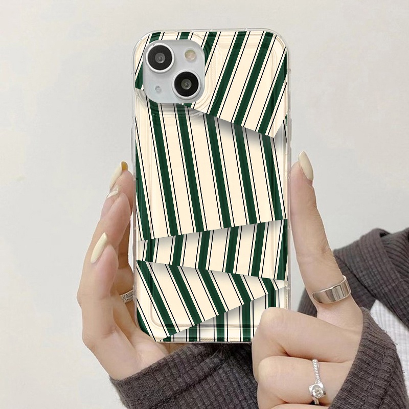 Vintage Stripe Case Untuk OPPO A11K A16 A16K A16E A16S A5S A7 A12 A12S A54S A3S A5 A8 A9 A9X A11 A11X A57 A57E A57S A17 A17K A74 A76 A77 A77S A94 A95 A96 Airbag Shockproof Cover