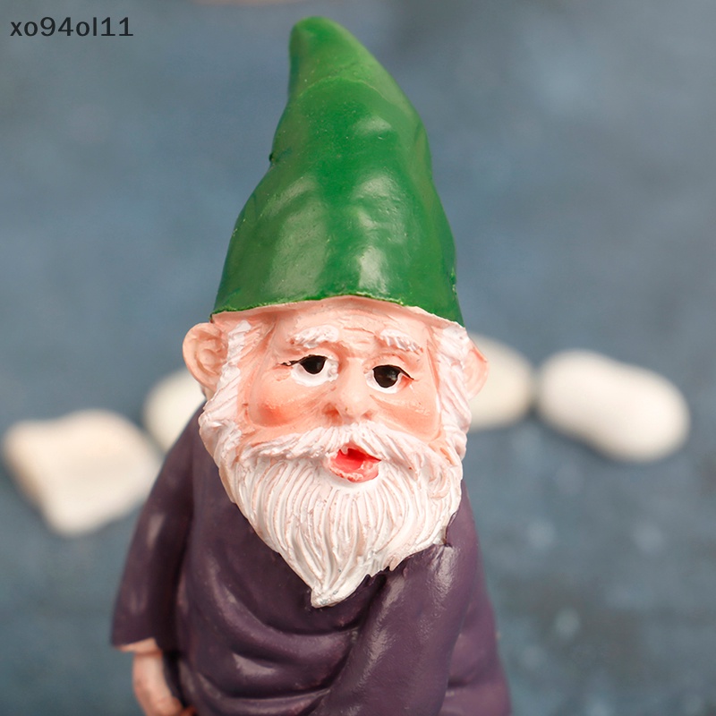 Xo Patung Mini Garden Gnome Fairy Garden Miniatur Gnomes Elf Figure Garden Dwarf OL