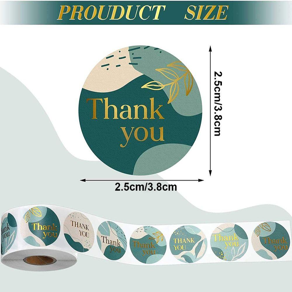 TOP 500 /1000PCS Stiker Thank You Alat Tulis Bungkus Kado Perlengkapan Alat Tulis Hijau
