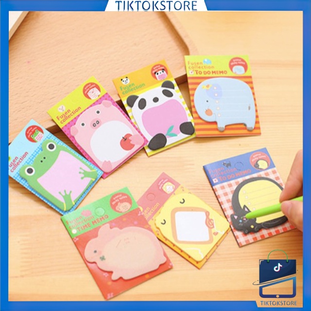 TIKTOK - D6119 Sticky Notes Animal S636 / Tempelan Kertas Catatan Memo Note Karakter Animal Lucu Unik / Post It Note / Memo Pad / Kertas Memo