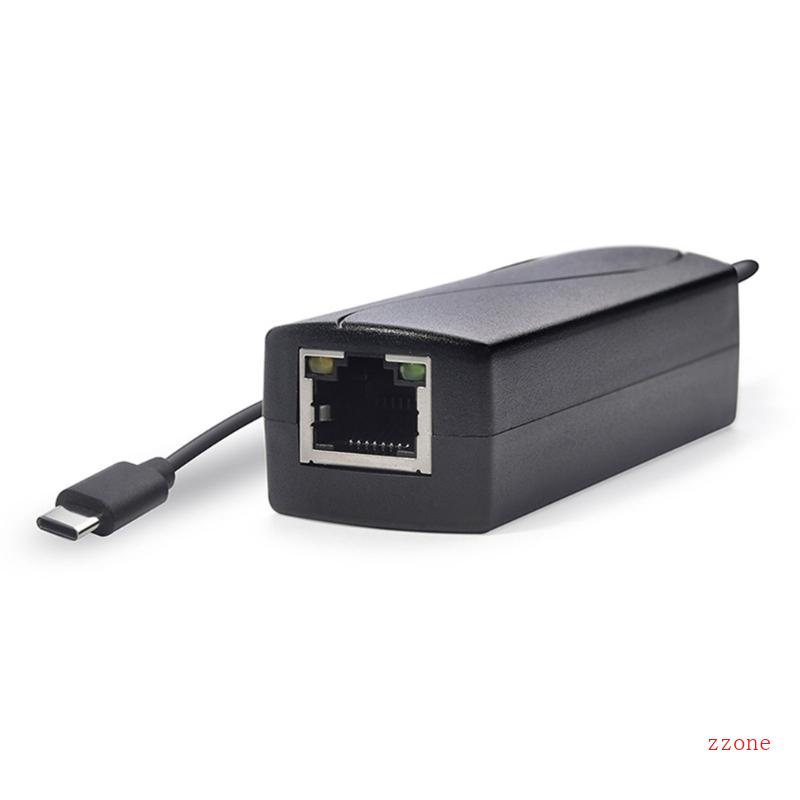 Zzz POE Ke Tipe-C POE Konektor Adapter Kabel Injector Power Supply Charging Converter IEEE802 3af Untuk Smartphone Tabl