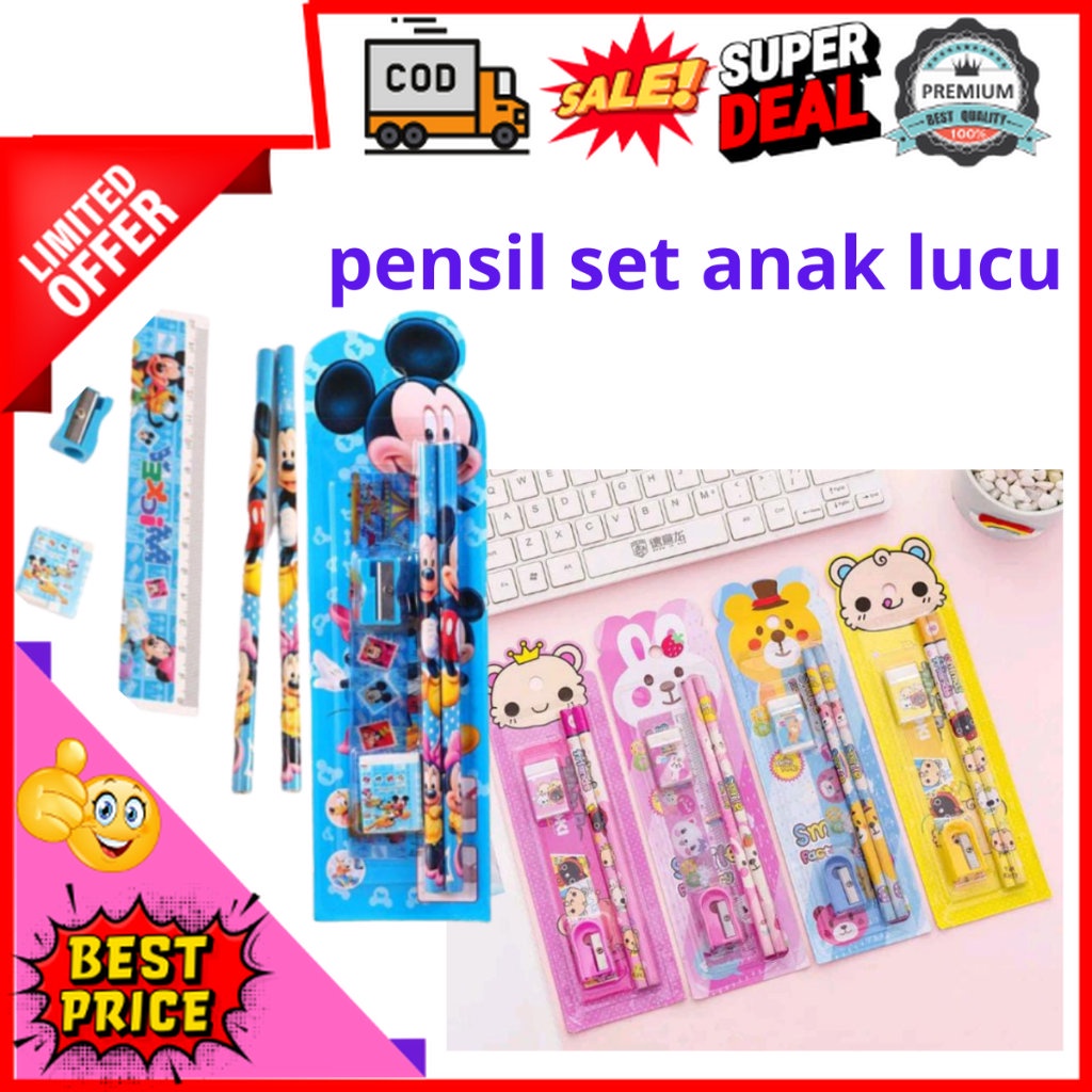 

Perlengkapan Sekolah Alat Tulis Set 5 in 1 Karakter / Paket Alat Tulis 5 in 1 Lucu / 1 Set Alat Tulis Sekolah
