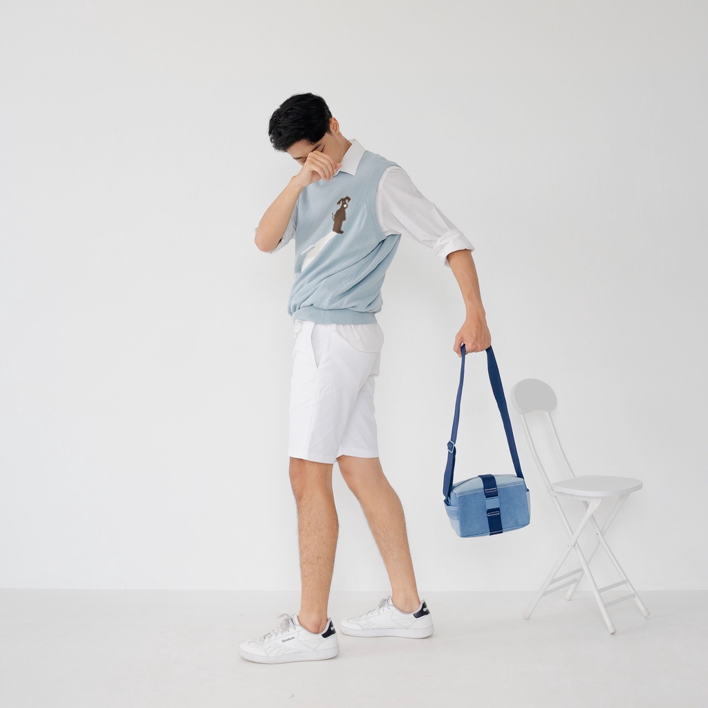 Denim Cuboid Sling Bag