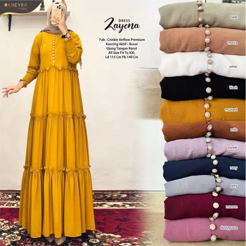 ZAYENA DRESS ORI KHEYRA | Ld115 Crinkle Airflow Premium