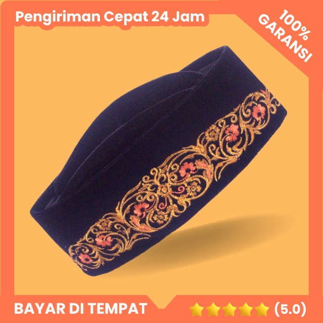 Songkok hitam peci susun ac bordir NUZULA kopyah dewasa remaja anak laki laki