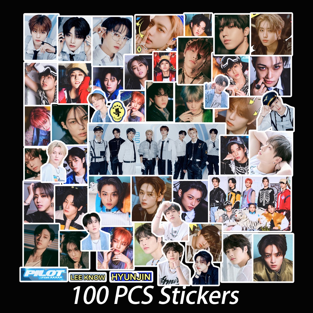 100pcs /set (G)I-DLE EN-HYPEN STRAY KIDS Stiker Laptop Ponsel Bagasi DIY Dekorasi Straykids ENHYPEN GIDLE Pasta Tahan Air