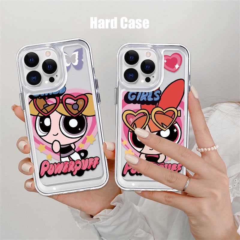 The Powerpuff Gadis Kartun Mewah Transparan Cover Pelindung Untuk Iphone14 13 12 11 Pro Max Plus Mini Case Untuk iPhone X XS Max XR Shockproof Soft Bumper Belakang Keras