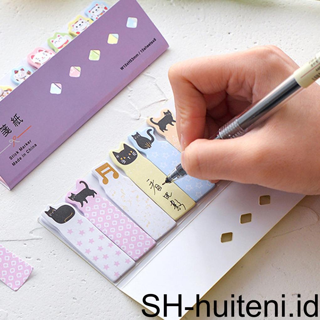 Huit Adorable Cartoon Animal Memo Pads Label Stiker Dekorasi Jadwal Harian Kantor