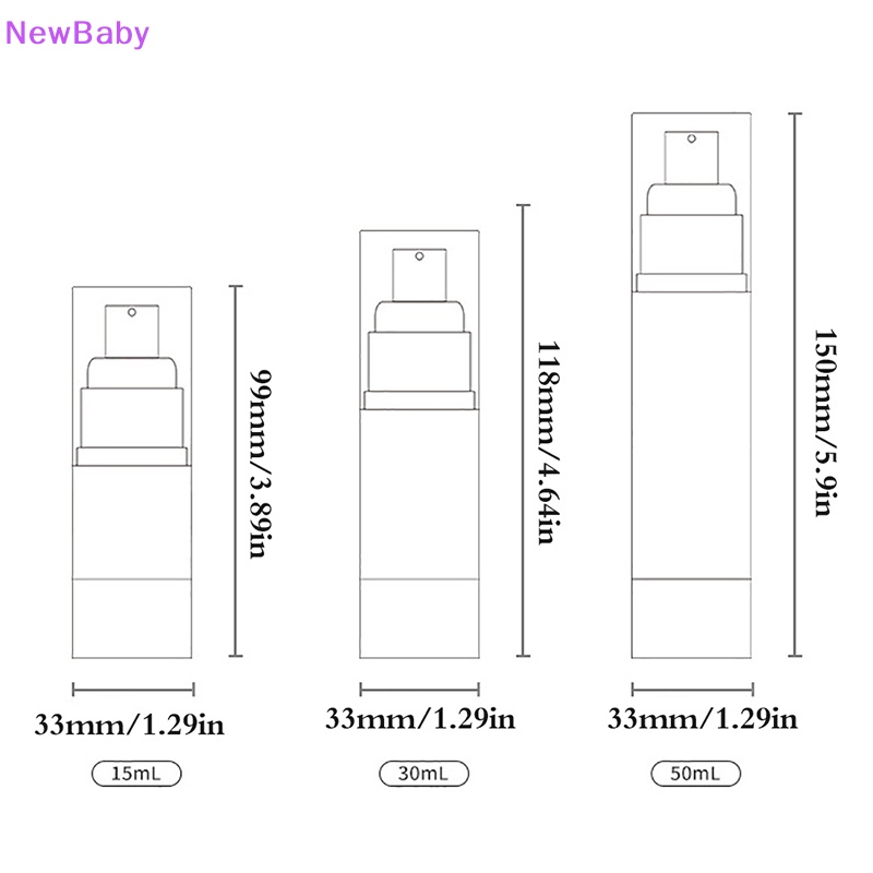 Newbaby 15/30 /50ml Botol Vacuum Airless Lotion Cream Isi Ulang Wadah Alat ID
