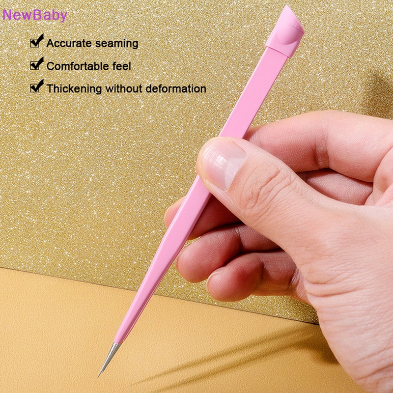 Newbaby Pinset Kuku 3D Rhinestones Picker Nail Art Tools Dengan Kepala Menekan Silikon ID