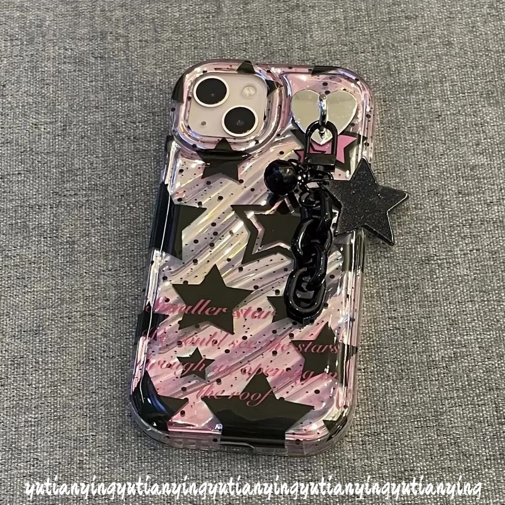 Cinta Hati Bintang Kartu Laser Case Kompatibel Untuk IPhone XR X XS Max 7Plus 11 13 12 14 Pro Max 7 6S 6 8 Plus SE 2020 Kreatif 3D Stereo Korgasi Fantasi Pohon Kelapa Soft Cover