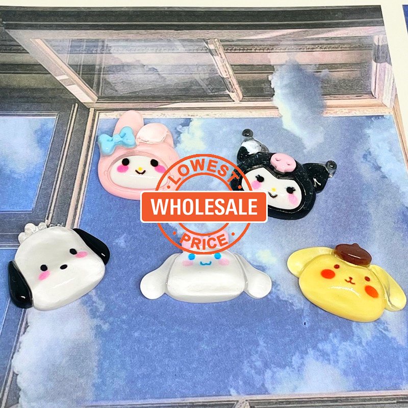 [HOT Sale] Jepit Rambut Lucu Ponsel case Tas Kuku Sanrio Mini Patch Bahan Serbaguna Anime Sanrios My Melody Kuromi Bening DIY Dekorasi Hadiah resin Aksesoris Kawaii