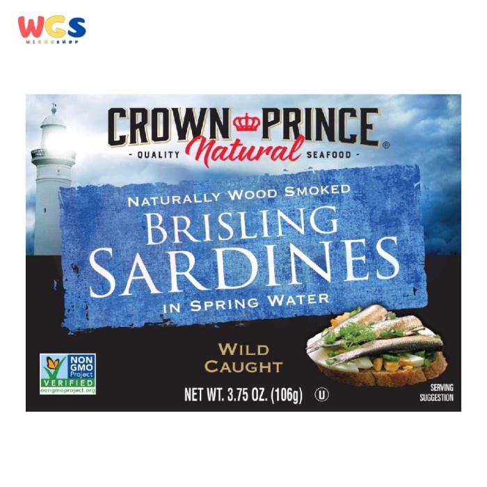 Crown Prince Natural Brisling Sardines In Spring Water 3.75oz 106g