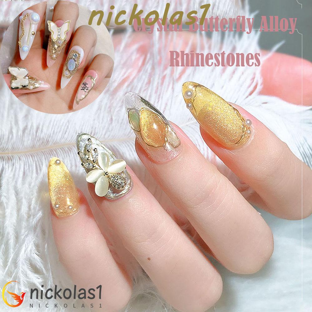 Nickolas1 DIY Nail Art Dekorasi 10pcs/Lot Manicure Aksesoris Kristal Kupu-Kupu Flash Aurora Butterfly