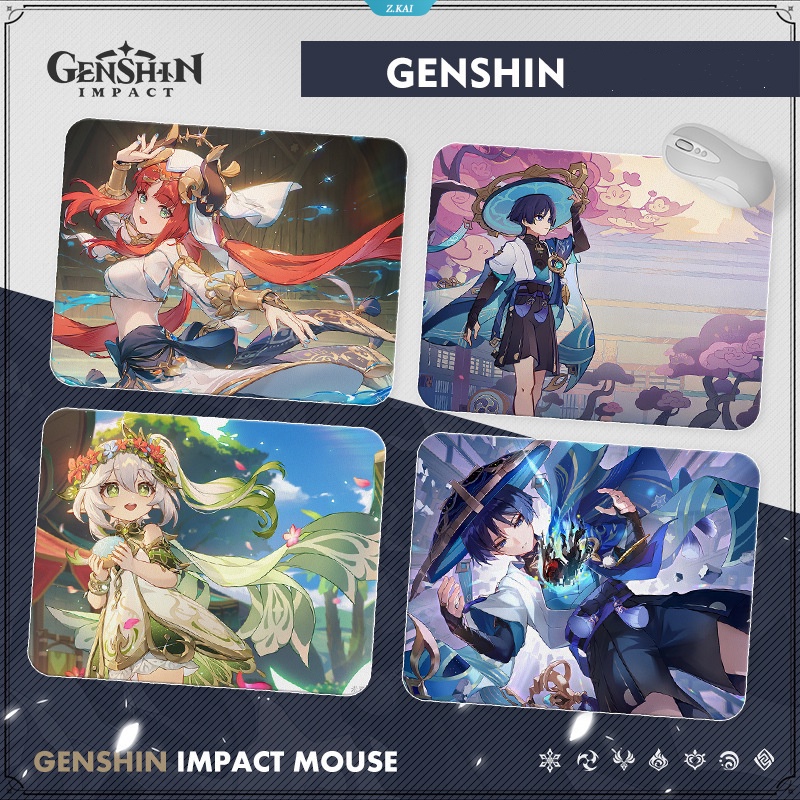 Genshin Impact Tighnari Ganyu Keqing Hu Tao Anak Laki-Laki Dan Perempuan Komputer Mouse Pad Anti-slip Mat Desktop Mat Aksesoris Komputer Mouse Pad [ZK]