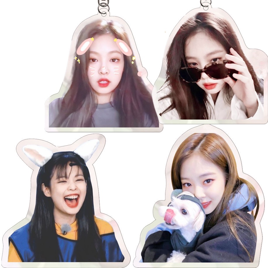 1pc Gantungan Kunci Akrilik Jennie Black Pink Kim Jennie Key Ring Gantung