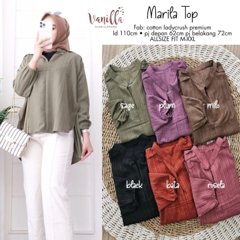 MARILA TOP ORI VANILLA | Cotton Ladycrush premium