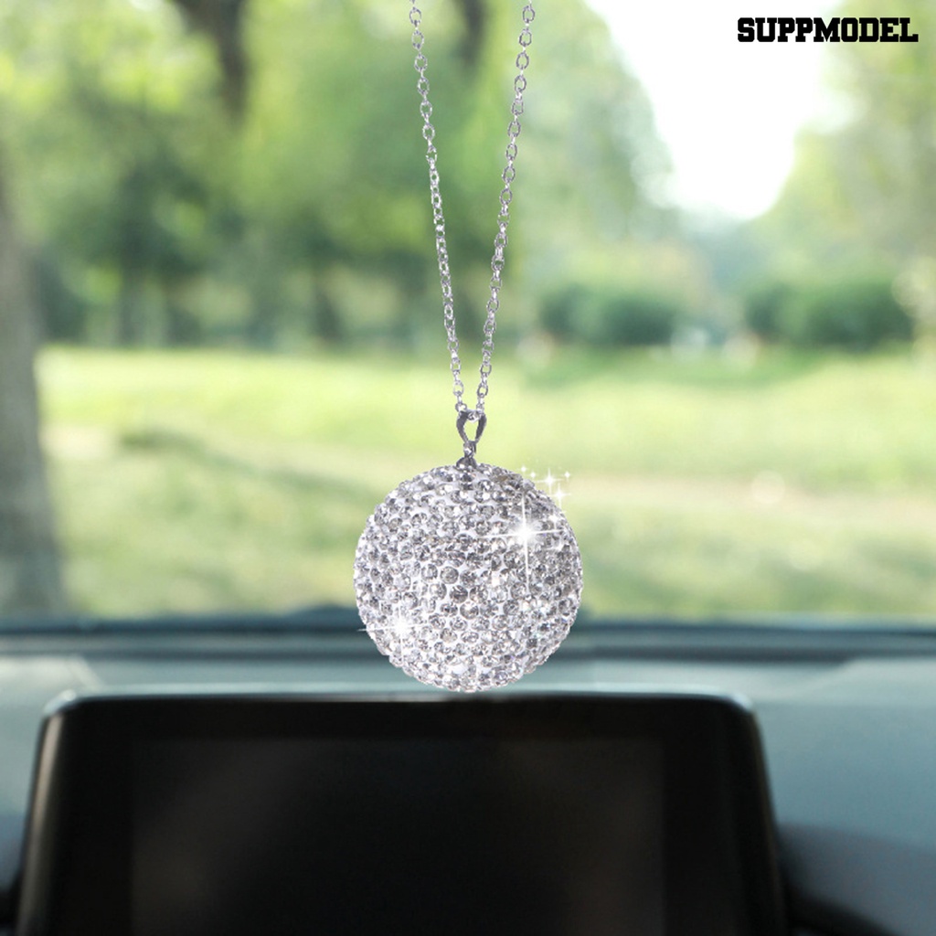 [SM] Liontin Mobil Berlian Imitasi Mengkilap Halus Tahan Aus Serbaguna Hias Eye-catching Bola Kristal Imitasi Mobil Pendant Car Decoration
