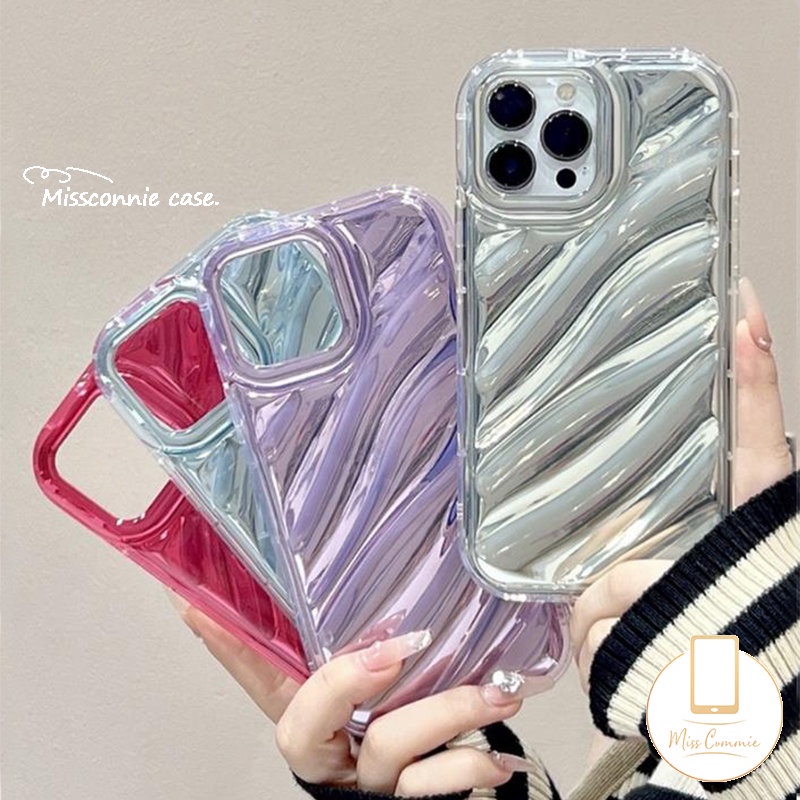 Casing Ponsel Pola Korgasi Stereo Kreatif 3D Kompatibel Untuk IPhone 7Plus Xr11 14 13 12 Pro Max6 6S 7 8 Plus X XS MAX SE 2020mewah Simple Mempesona Kartu Laser Soft Cover