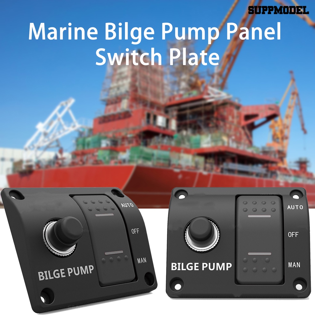 [SM]1 Set Bilge Pump Switch Auto/Off/Manual 2-speed DC Mode ABS Marine Bilge Pompa Panel Saklar Plat Yacht Aksesoris