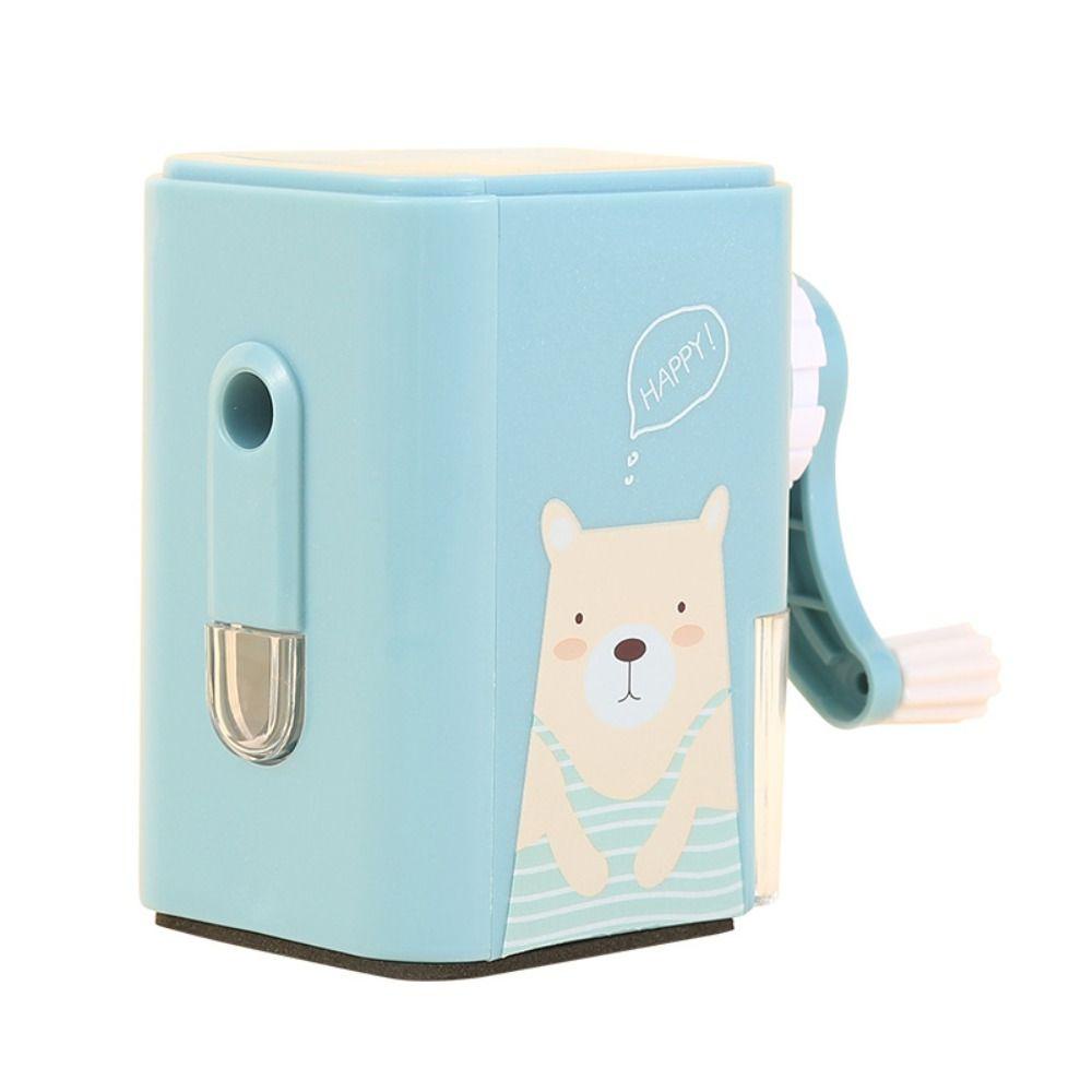 Lanfy Pengasah Pensil Tangan Kawaii Kartun Hand Engkol Perlengkapan Sekolah Anak Hadiah Motif Hewan Pensil Alat Pemotong Untuk Anak Laki-Laki Perempuan