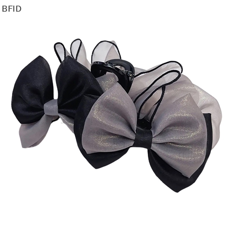 [BFID] Wanita Retro Hitam Ikatan Simpul Grip Klip Ponytail Kepang Elegan Klip Rambut Mesh Hair Claw Clip Fashion Hiasan Kepala Aksesoris Rambut [ID]