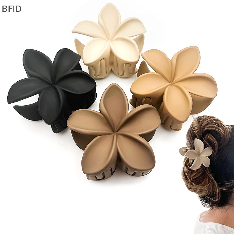 [BFID] 1pc Fashion Wanita Pantai Liburan Bohemia Telur Bunga Jepit Rambut Bunga Besar Hair Claw Hairpin Wanita Gadis Aksesoris [ID]