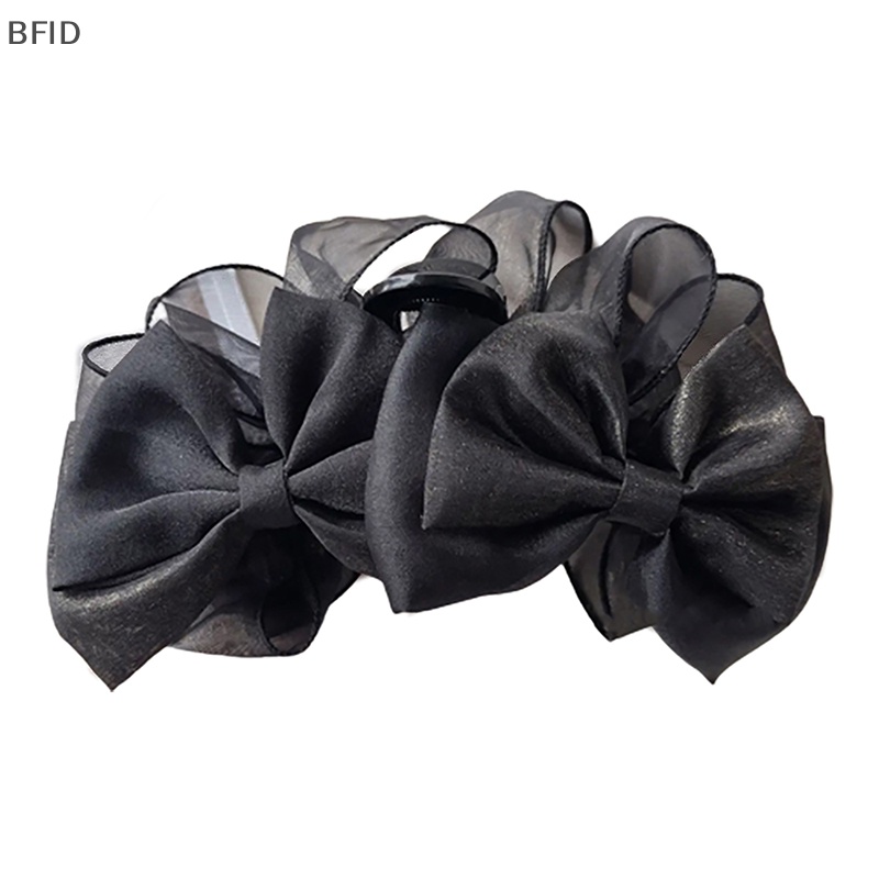 [BFID] Wanita Retro Hitam Ikatan Simpul Grip Klip Ponytail Kepang Elegan Klip Rambut Mesh Hair Claw Clip Fashion Hiasan Kepala Aksesoris Rambut [ID]