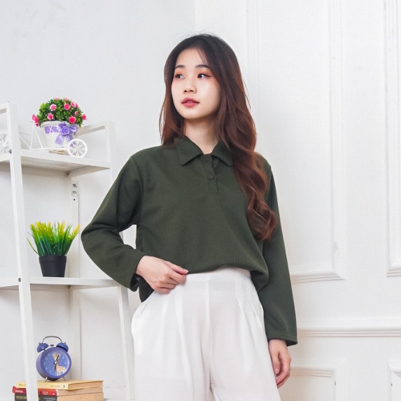BEFAST - ZNF OOTD WANITA LONGSLEVEE SARAH / Cerine Top Knit PJ / Atasan Wanita Lengan Panjang / Pakaian Casual Remaja ABG / Outfit Daily Wanita Terlaris / Longslevee Polos Formal / Terlaris