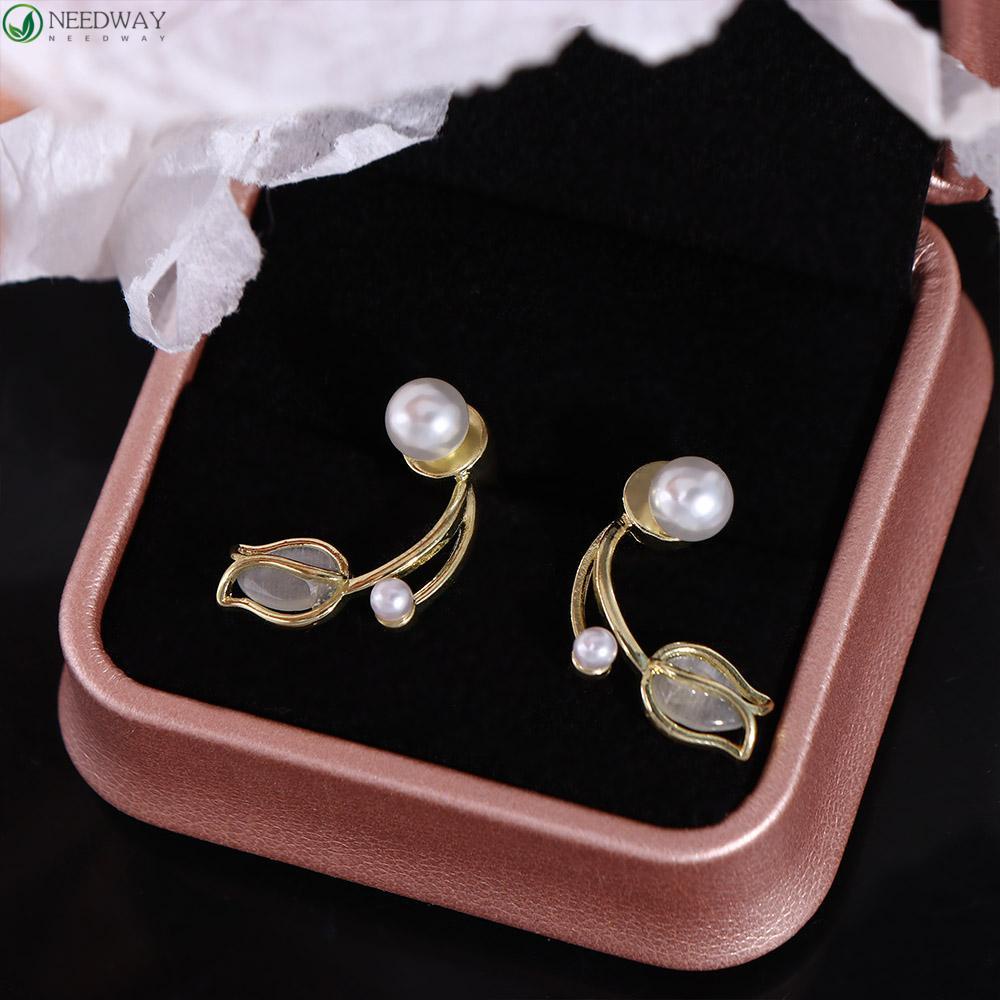 Needway Wanita Anting Mewah Menawan Elegan Fashion Musim Panas Sederhana Opal Tulip Earrings