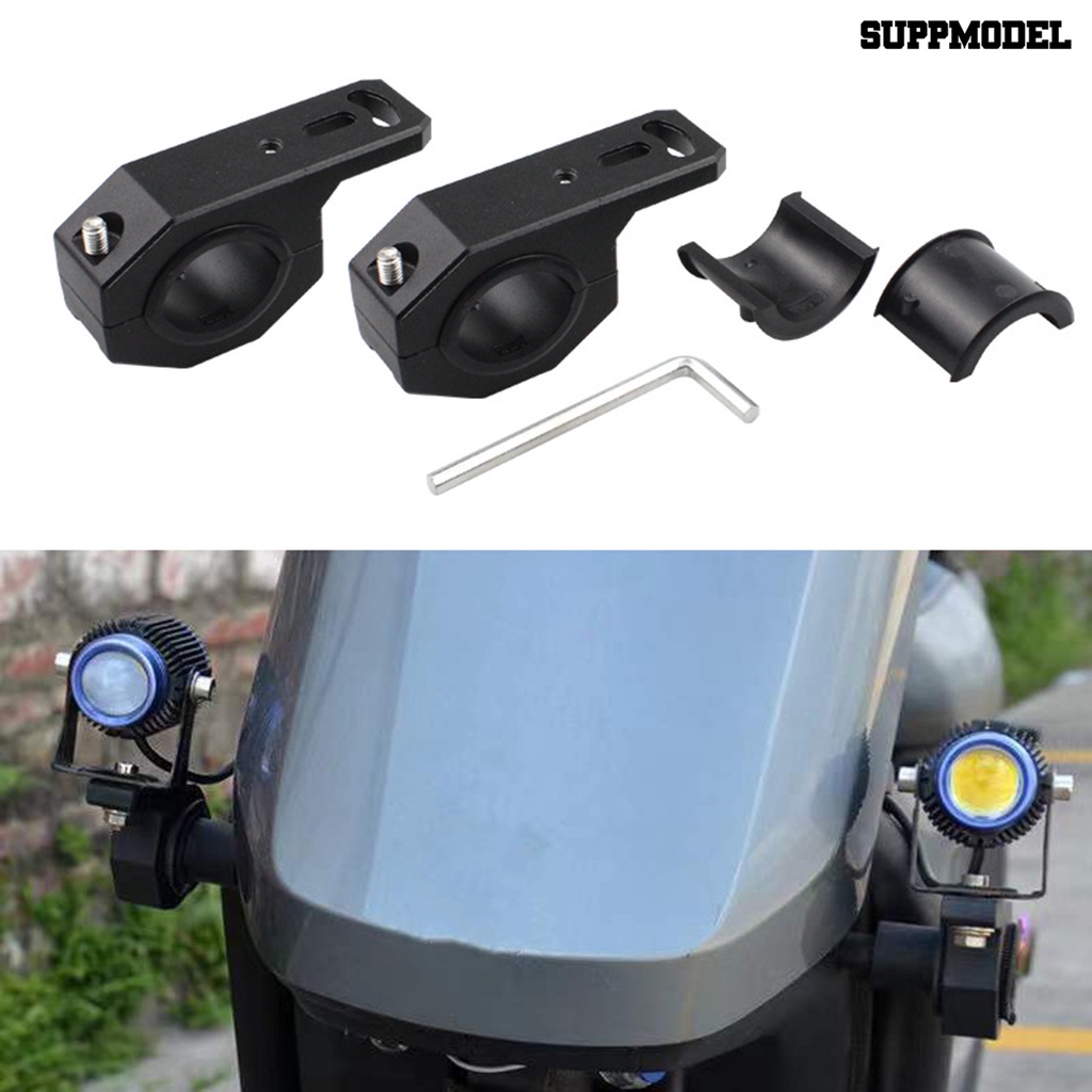 [SM]1 Set Bracket Lampu Sorot Penyerapan Shock Modifikasi Aluminium Alloy Motor Bumper Headlight Klem Aksesoris Bersepeda