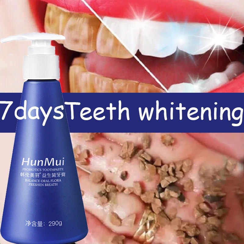 HUNMUI Pasta Gigi Pemutih Whitening Toothpaste 290Gr Untuk Memutihkan dan Mencegah Gigi Berlubang Anti Bakteri Penghilang Karang Gigi
