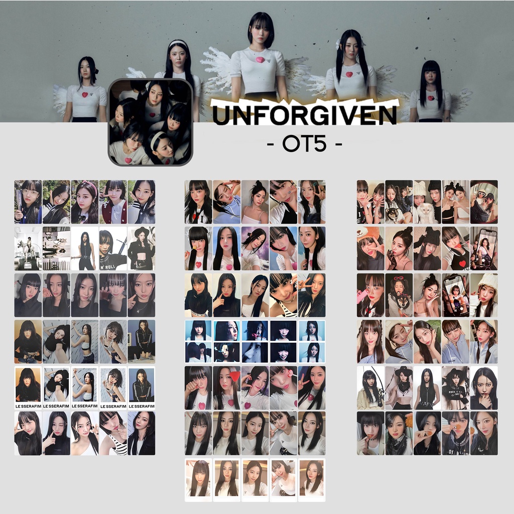 5pcs /set LE SSERAFIM Album UNFORGIVEN Photocards Lomo Card Lesserafim Kpop Postcards Koleksi Khusus Seri