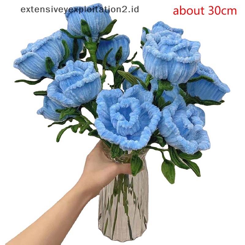 {NEW} 100pcs Hand Knitg Flower Bunga Tulip Handmade Benang Crochet Bunga Palsu.