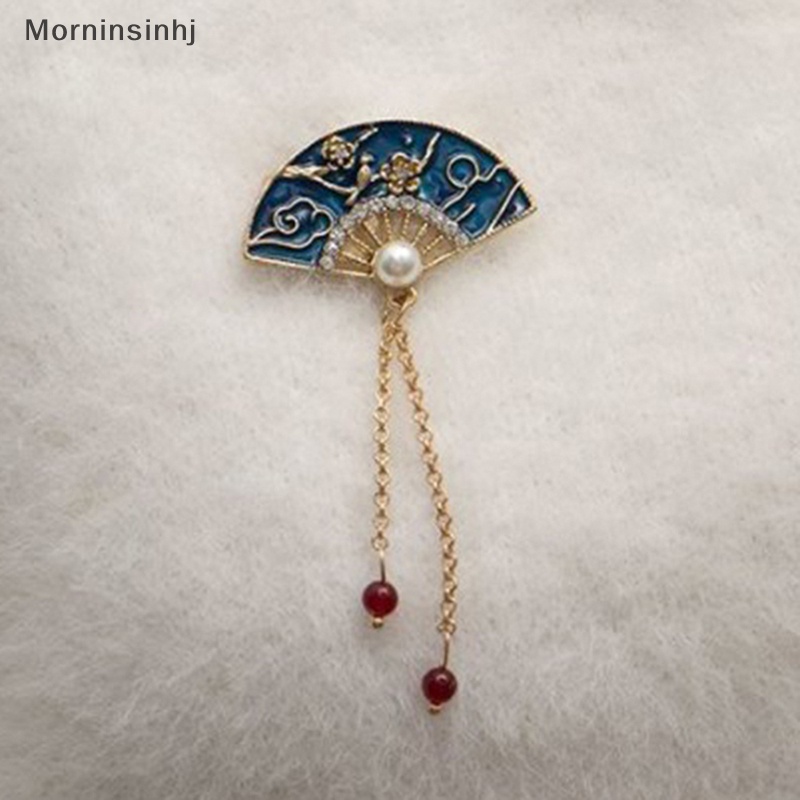 Mornin Fashion Vintage Bunga Bros Pin Dengan Liontin Mutiara Air Tawar Wanita Kostum Pakaian Brooch Jewelry id