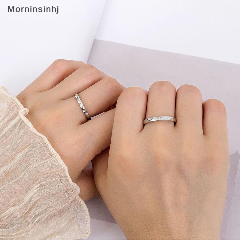 Mornin Cincin Tertanam Berlian Warna Silver Geometris Tidak Teratur Pembukaan Adjustable Finger Rings Untuk Pasangan Pecinta Perhiasan id