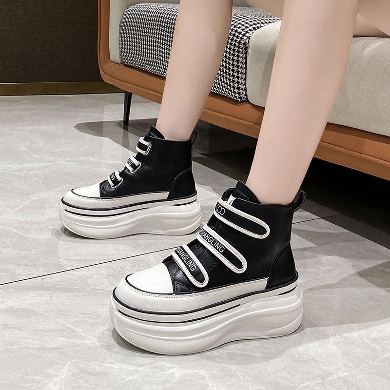 GRATIS BOX HS - 0296 Sepatu Sneakers Tinggi Fashion Wanita Trendy Korean Shoes Casual Style Import