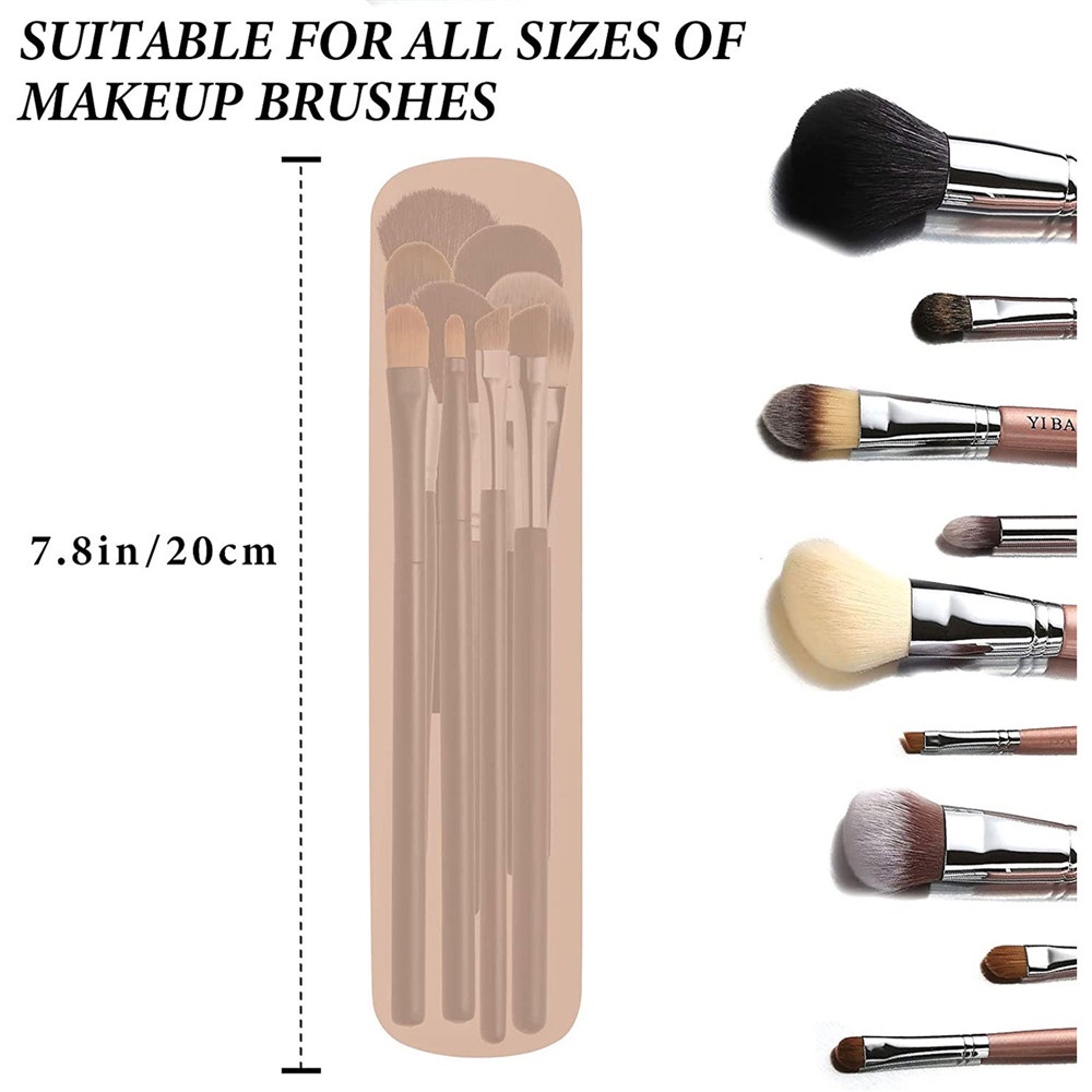 Tas Penyimpanan Kuas Makeup Lipat/Kotak Penyimpanan Tahan Air Silikon Lembut/Beauty Brush Organizer Tahan Lama/Tempat Peralatan Mandi Kosmetik Travel Ringan Portabel